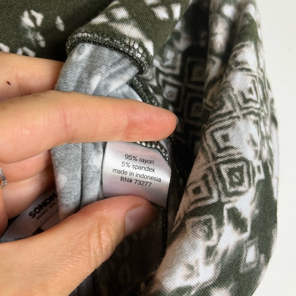 Sonoma Green Tie-Dye Boho Maxi Skirt S Soft Stretch Waist Earthy Vibes - Picture 8 of 12